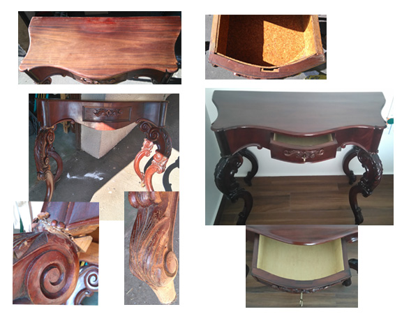Mesa consola de maderas