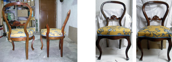 Restauración sillas Isabelinas