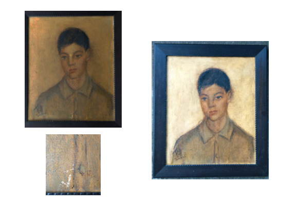 Retrato de joven muchacho, óleo sobre lienzo